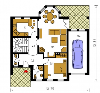 Mirror image | Floor plan of ground floor - PREMIER 150